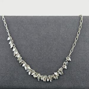 Avon Silver Tone Confetti Tassel Fringe Necklace Elevated Basic Party Going Out